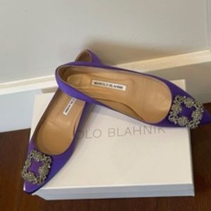 Purple HANGISI Manolo Flats- Never worn